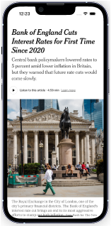 phone with New York Times App